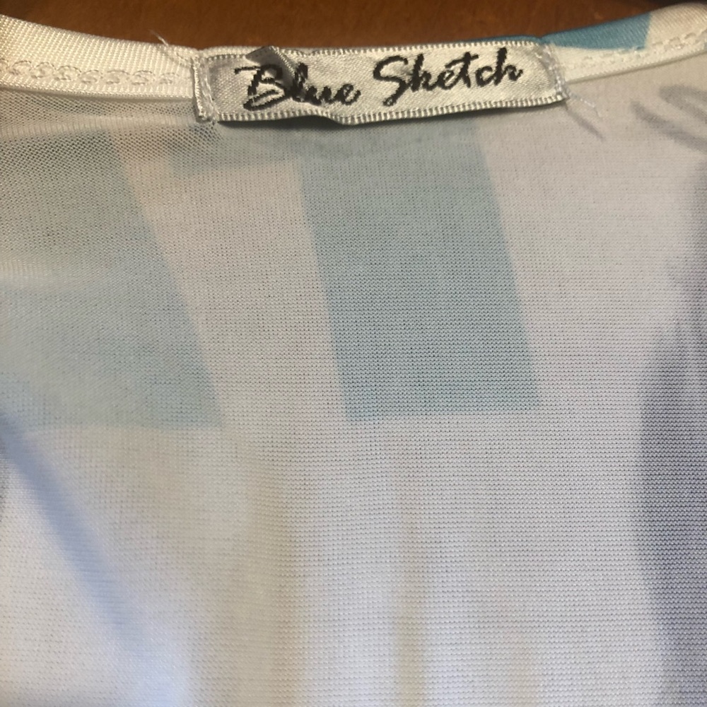 Blue Sketch Graphic Flare Tank - Picture 4 of 5